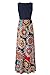 Zattcas Womens Summer Contrast Sleeveless Tank Top Floral Print Maxi Dress Navy Multi Large