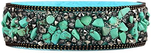Dog Brother Womens Blue Crushed Natural Crystal Multicolored Bangle Bracelet Paris Fashion Model Show Bracelet