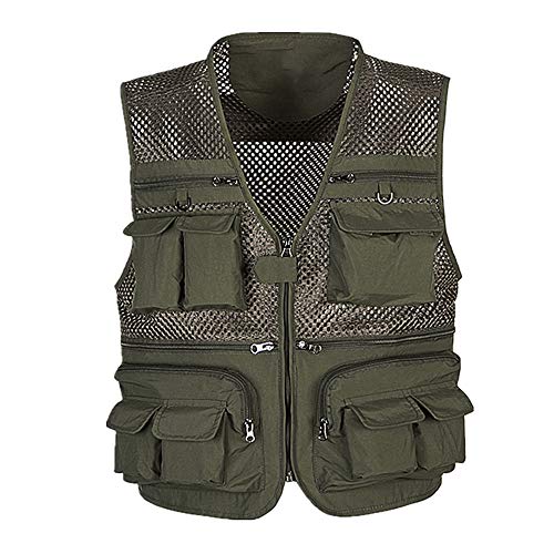 Zweilagige Netz-Anglerweste mit mehreren Taschen, schnell trocknend, für Fotografie, Angeln, für Herren – Bild 5
