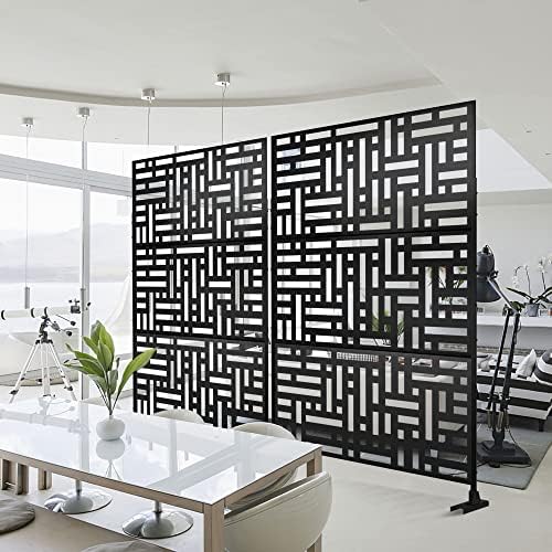 Elevens Metal Outdoor Privacy Screen, Freestanding Outdoor Divider