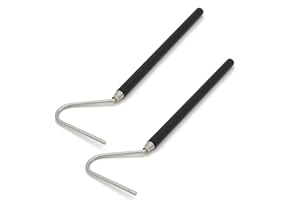 JIHAQUA Stainless Steel Extensible Snake Hook 39 inch 2pcs, Retractable Reptile Hook, Pick-up Handling Tool