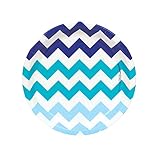 Chevron Blue Dessert Plates (8)
