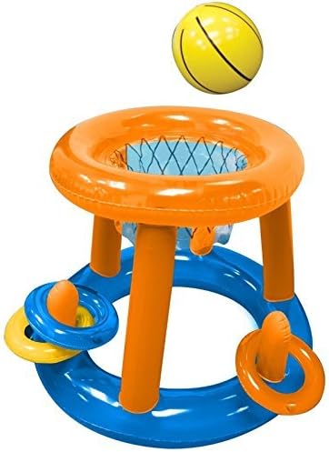 Eurotrade W Ltd Inflatable Basketball Game Hoop Net Goal Splash Paddling Swimming Pool Hoop Ball Ring Toss Toy Summer Fun Float