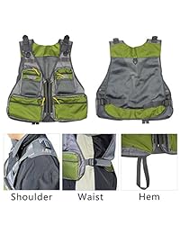 agool al aire última intervensión chaleco de pesca mochila & Combo de aparejos de pesca chaleco de malla Multifactional pesca mochila con carcasa rígida para de almacenamiento Tackle Gear y accesorios