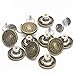 17mm No-Sew Antique Brass Jean Buttons Metal Button Replacement 12 Set