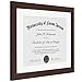 Americanflat 11x14 Diploma Frame with Shatter-Resistant Glass - Use as 8.5x11 Frame with Mat or Display 11x14 Documents Without Mat - Legacy Collection - Certificate Frames for Wall - Mahogany