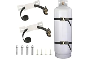 2PCS Propane Tank Holder，Oxygen Tank Holder，Nitrogen Gas Cylinder Holder, with 6.6ft Ratchet Strap and Screws Suitable for rv