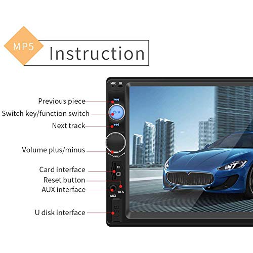 VOVI Car Stereo with 7 Inch 2 DIN Car Bluetooth Stereo Radio Car Mp5 Card Player Connected to The Camera Bluetooth Call Reversal Priority for Car - Thumbnail 7