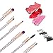 Halo World 10 Pieces Makeup Brushes Vegan and Cruelty Free Foundation Eyeshadow Lip Makeup Brush Set with Leather Bag (Rose Gold)