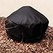 Sunnydaze Round Outdoor Fire Pit Cover - Heavy-Duty 300D Polyester and PVC with Drawstring Closure - Black - 48-Inch