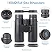 BRIGENIUS 10x42 Roof Prism Binoculars with Clear Weak Light Vision, HD Professional Compact Binoculars for Bird Watching Hunting Travel Outdoor Sports Games and Concerts with BAK4 Prism FMC Lens