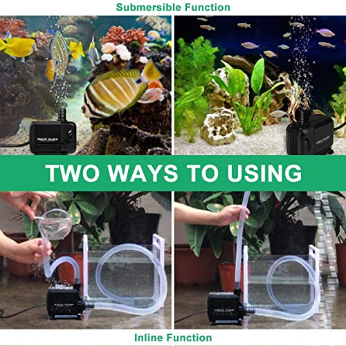 image for KEDSUM 700GPH Inline/Submersible Water Pump(2700L/H, 40W), Ultra Quiet
