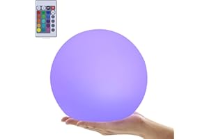 LED Orb Lamp,with Folding Handle Sphere Lights,8 Inch RGB Orb Seamless Matte Sphere Lamp, USB Charging RGB Ball Light,with Re
