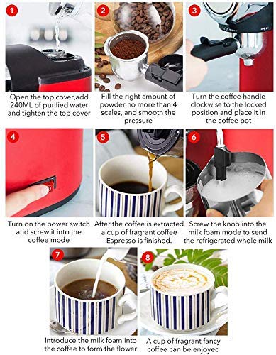 GNLIAN HUAHUA Kaffeemaschine. Mini Halbautomatische Manuelle Kaffeemaschine Milchaufschäumer Küchengeräte – Bild 8