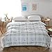 NATURETY Thin Comforter for Summer,Printed Bed Quilt Light Weight Blanket Duvet Insert Quilts (Queen/full, Green)