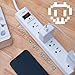 KMC 6-Outlet Surge Protector Power Strip, 2-Pack, 1200 Joules, 6ft Cord, Adapter Spaced Outlet, Overload Protection, White