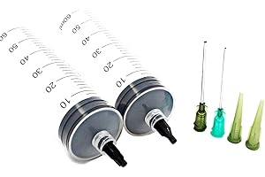 BSTEAN 60ml Syringe with Blunt Needles and Caps (Pack of 2)