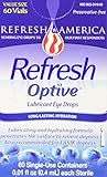 Refresh Optive Lubricant Eye Drops Single Use Vials, 60 EA