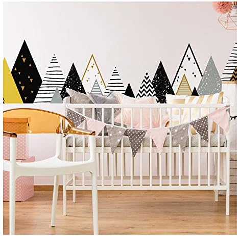 Ambiance Stickers Scandinavian Chapka Mountains Wall Decals, DIY Home Decor, Peel and Stick Removable Stickers