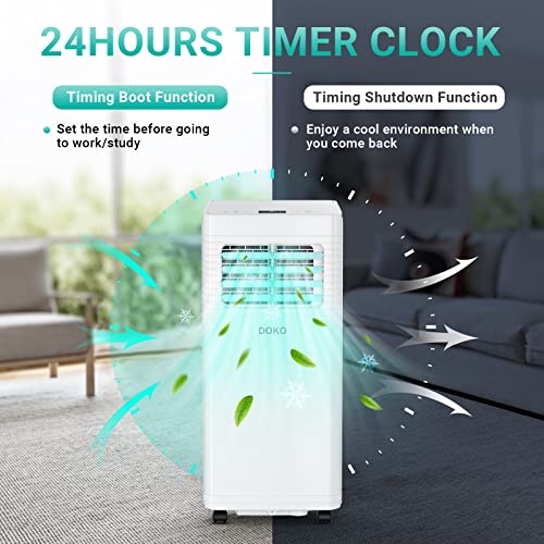 DOKO Portable Air Conditioner, 8,000 BTU for Rooms up to 200 Sq.Ft, 3