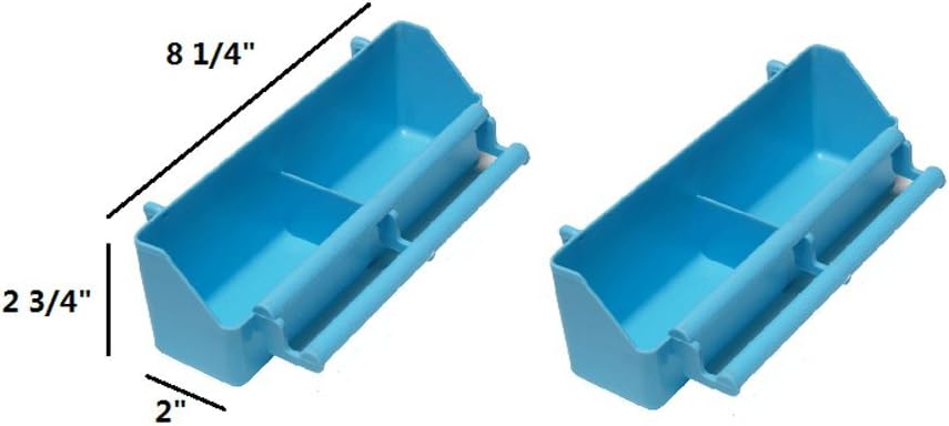 RCI Lot of 2 Bird cage Plastic Feed Cup Seed Water with Divider