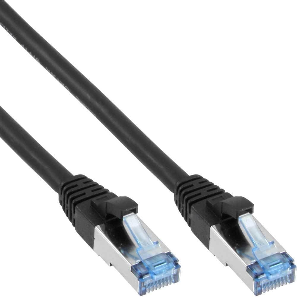 InLine® Patch Cable S/FTP (PiMf), Cat.6A, 500MHz, Halogen-, Copper, Black, 15 m, Copper,Black