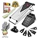 Mandoline Vegetable Slicer w/ 6 Blades - Cutter and Julienne, Food Hand Chopper, Cheese Grater Stainless Steel. Cut Resistant Gloves, 12 Piece Set.