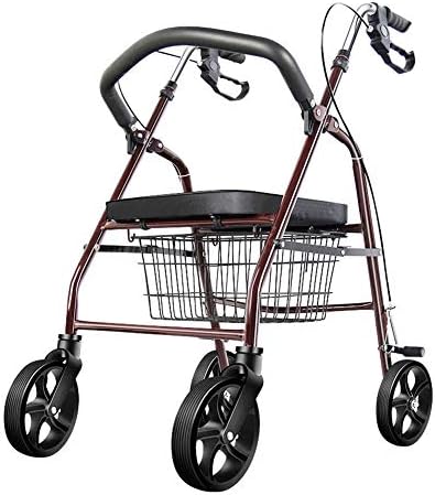 QIANGGAO Scooter Elderly Scooter Folding Shopping Cart Seats Can Take Four Rounds to Buy Vegetables Help Step Push Cart Old Man Trolley,3