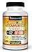 Vitamin D3 5000 IU with K2, High Potency, 60 Veggie Capsules, Gluten Free, Non-GMO, Plant-Based