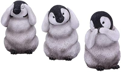Nemesis Now U4921R0 See Hear Speak No Evil Emperor Penguin Chick Figurines
