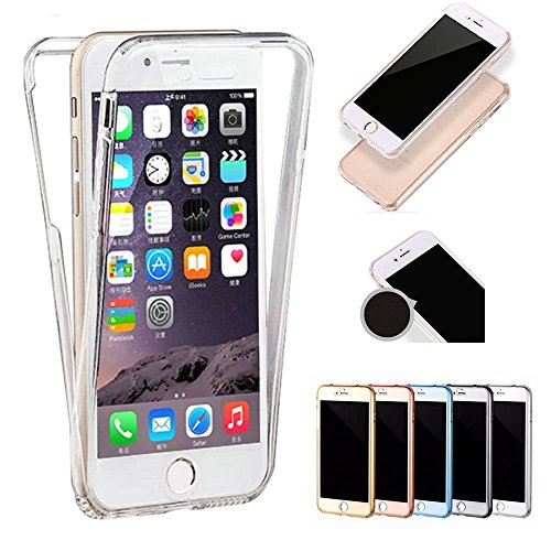 Sycode 360 Degree Front and Back Full Body Crystal Clear Case Cover for iPhone 8/7-Transparent
