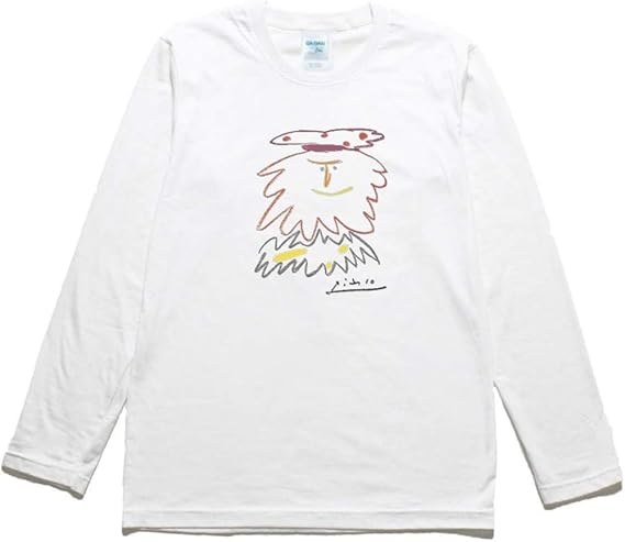 Amazon 長袖 Tシャツ ロングスリーブ デザイン Tシャツ ピカソ イラスト 25 Tシャツ カットソー 通販