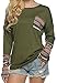 POGTMM Womens Fall Outfits 2024 Long Sleeve T-Shirt Trendy Blouse Tops (XL, Army Green)