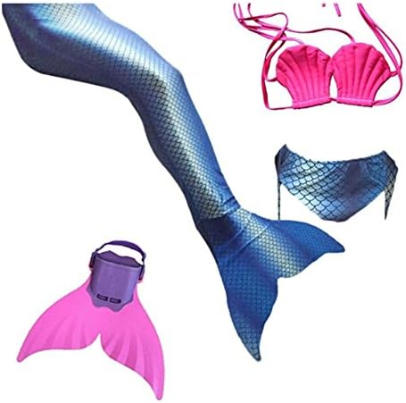 3Pcs Set Kids Girls Mermaid Tail Swimming Bikini Set Swimwear Mono Fin Swim Set