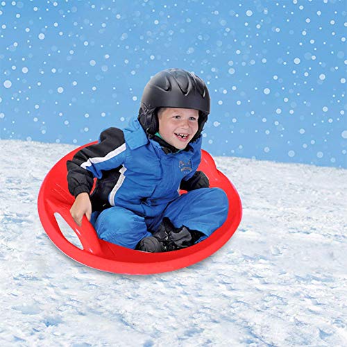 HLovebuy Sleigh Snow Sled, Children's Snow Saucer Sleds Tube Skiing Tools, Plastic Toboggan Snow Sled with Pull Rope for Kids Adult Grass Skiing/Sand Boarding/Skiing