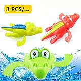 Rainbowkids 1pc Wind Up Toys Swim Mini Cute Red Crocodile Bathe The Baby Love Children's Clockwork Educational Toys 3 Random