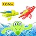 Sealive 3 Pack Wind up Crocodile Bathtub pool Float Toys for Baby Girls Boys,Babies Safety Clockwork Small Swimming Bath Tub Kids Educational Toys Plastic Water Funny Animal Play Set Best for Bathroom