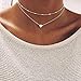 Double Layered Heart Pendant Necklace,Haluoo Women Fashion Delicate Beads Tassel Choker Necklace Dainty Tiny Love Heart Clavicle Necklace for Girls Ladies Trendy Jewelry (Silver)thumb 1
