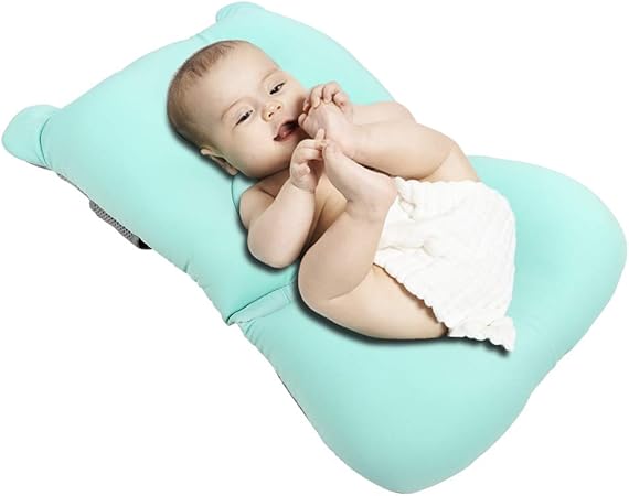 Amazon Susuqi 赤ちゃんバスマット シャワー ベビーお風呂マット スポンジマット 新生児 ベビーバス用品 スポンジマット 沐浴サポートクッション 防水 浴槽 可愛い 青い ベビーバス ベビー マタニティ 通販