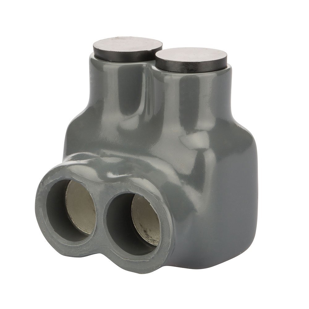 Photo 1 of Polaris Grey Insulated Connector for Fine-Stranded Flexible Copper Conductor, 1-10 AWG and 2-10 AWG Wire Range, 2 Ports, 3/16" Hex, 1.62" Width, 1.75" Height, 1.62" Length(Pack of 6)