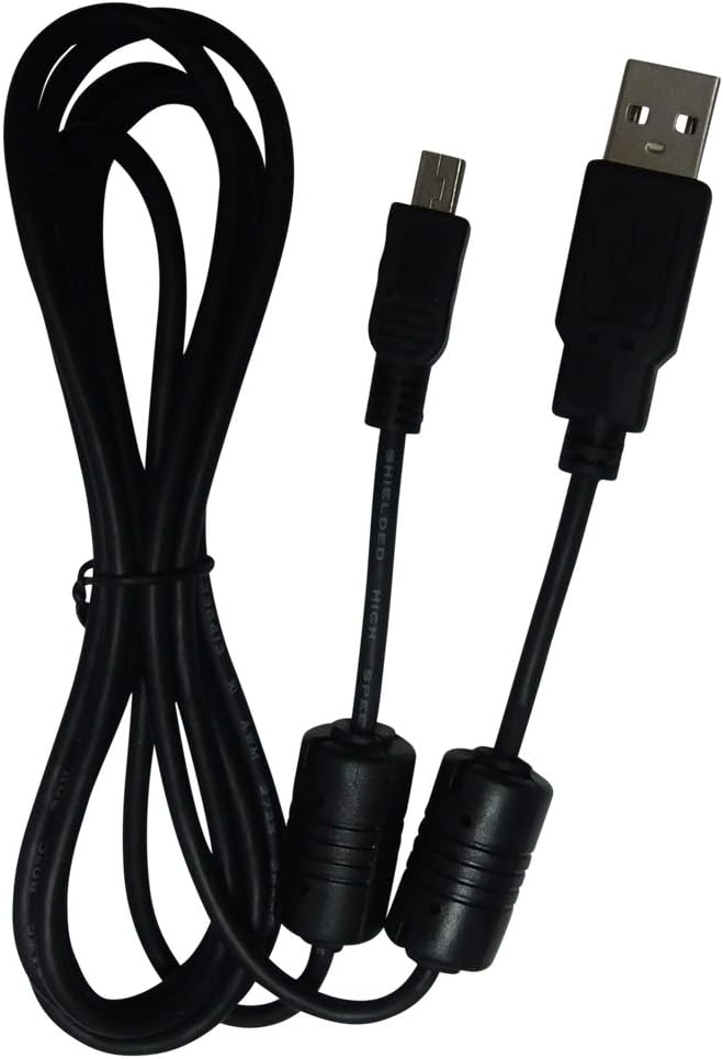USB Cable for Canon Powershot ELPH 180 Digital Camera Black, 6 Feet
