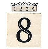 NACH AZ-CLASSIC House Address Number Tiles - #8, Marble/Beige, 4 x 4