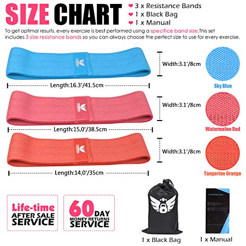 Resistance Exercise Bands for Legs and Butt, Booty Bands Wide Workout Bands Hip Band for Women and Men, Glute or Squat Workout Wide Stretching Gym Bands(2019 Upgraded)