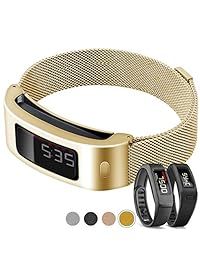 C2D JOY Compatible with Garmin vivofit 1 2 Replacement Bands Activity Tracker Metal Case with Milanese Loop Band   Crafted from Stainless Steel Alloy with Custom Magnetic Closures   S L