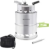 HIKPEED Camping Stove Portable Wood Stove Stainless Steel Folding Backpacking Stove for Outdoor Camp Survival Hiking Picnic w