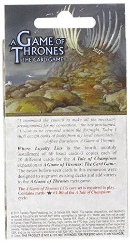 A Game of Thrones LCG Where Loyalty Lies Chapter Pack