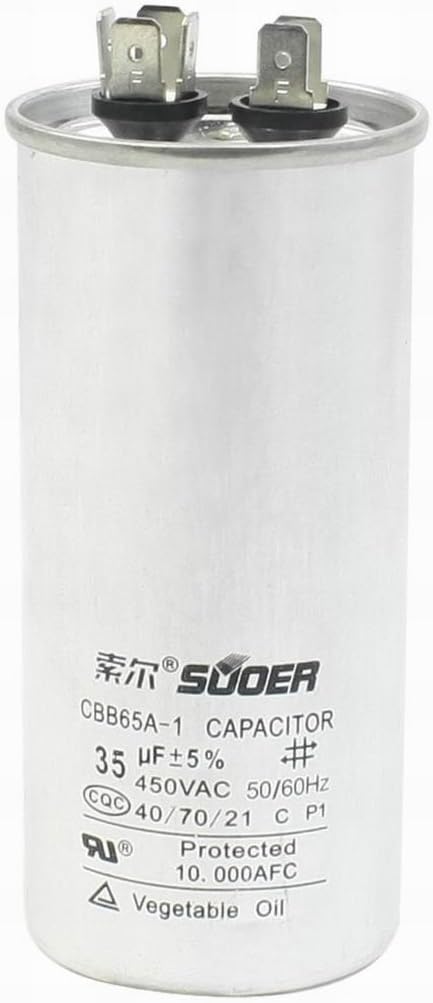 Ugtell cbb65a-1 Motor Capacitor Capacitance 35Uf Voltage AC 450V Frequency 50/60Hz 40/70/21 Silver tone capacitor
