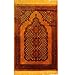 Modefa Soft Plush Velvet Islamic Prayer Rug Muslim Turkish Janamaz Sajadah Carpet Geometric Floral Ipek (Gold)