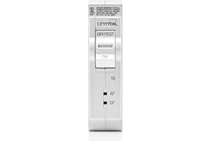 Leviton AFCI/GFCI Plug-On Circuit Breaker, 1-Pole, 15 Amp, 120 Volt, LB115-0DF, White