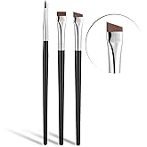 Fine Angled Eyeliner Brush, JASSINS Ultra thin EyeLiner Brushes Set(3PCS) | Fine Point Eyeliner Brush,Synthetic Bristles Eye Makeup Tool,Multi-Purpose Eyeliner Brushes for eyeliner,brows and eye makeup